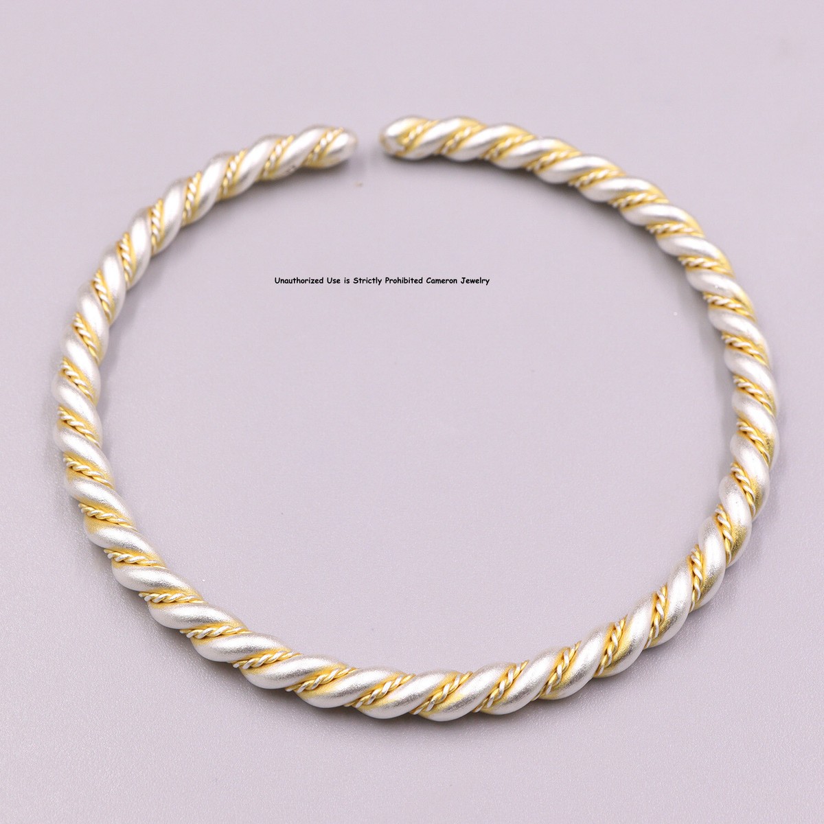 Solid S999 Fine Silver 999 Bracelet Two Tone Twist Rope