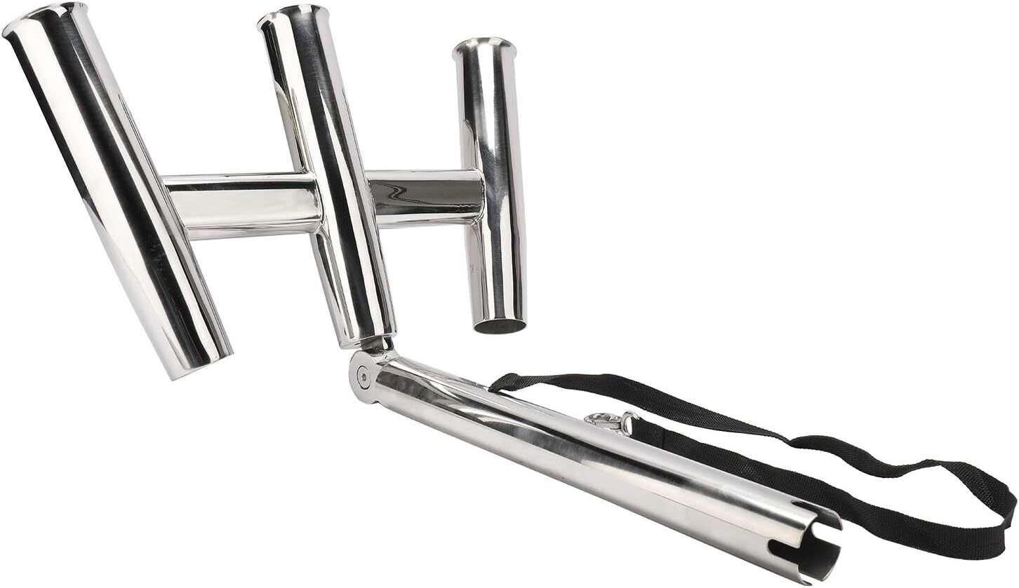 3 Tube Stainless Steel Fishing Rod Holder Trident Outrigger Kite Fishing Mount