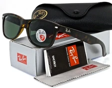Ray-Ban New Wayfarer Tortoise l Polarized Green Classic G-15 RB2132 902/58 55mm