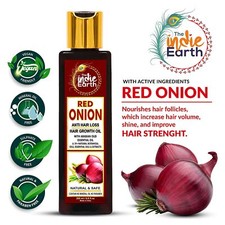 THE INDIE EARTH Red Onion Oil Anti Hair Loss  Hair Growth Oil 200 ML- Free Ship