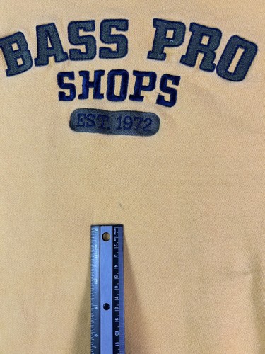 Vintage Bass Pro Shops Crewneck Sweatshirt Large Cream Yellow Embroidered Logo - Picture 4 of 10