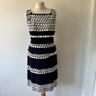 Phase Eight Navy Blue Dress White Lace Overlay Wedding Occasion Size 14 VGC