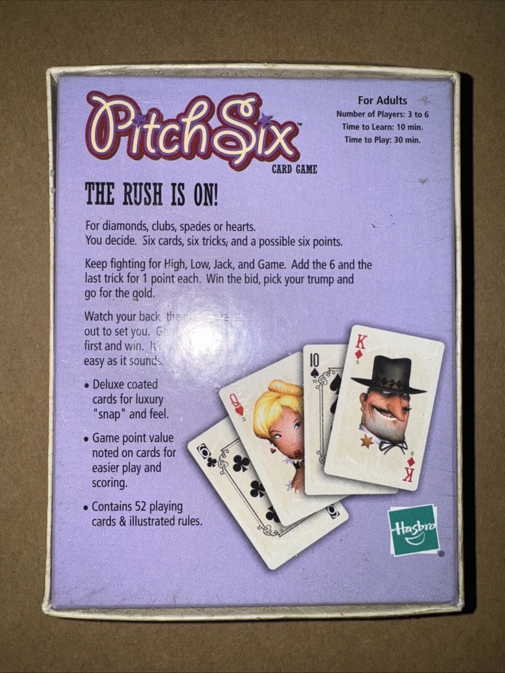 PitchSix Card game Parker Brothers. Hasbro.  New/sealed. - Image 2 of 2