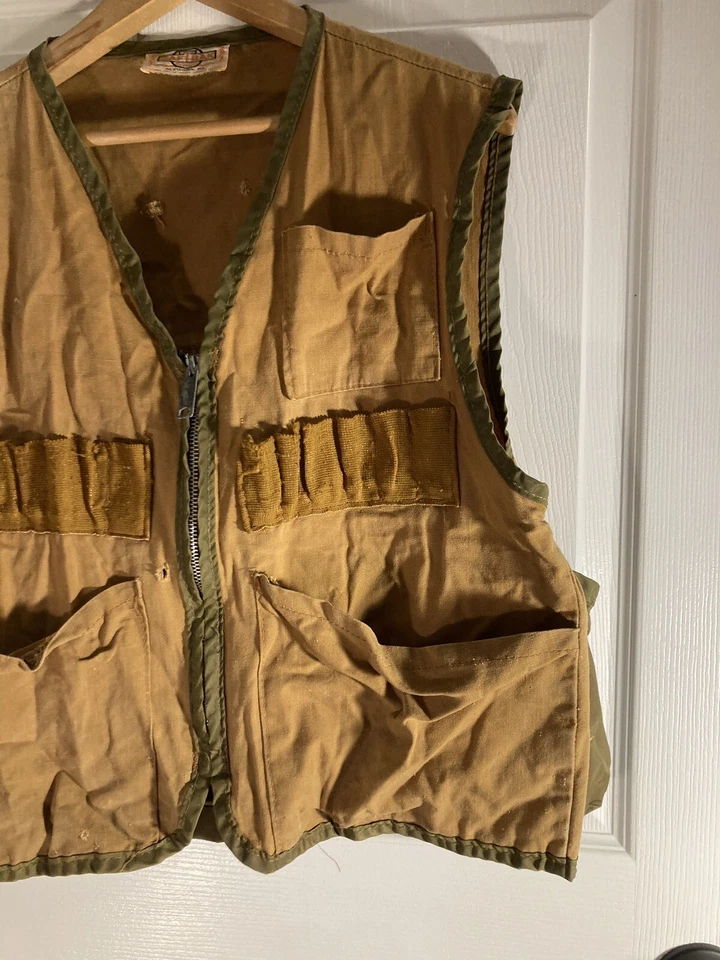 Vtg Saf-T-Bak Hunting Small Game Vest Canvas Game Pouch Men's M Vintage USA - Image 2 of 4