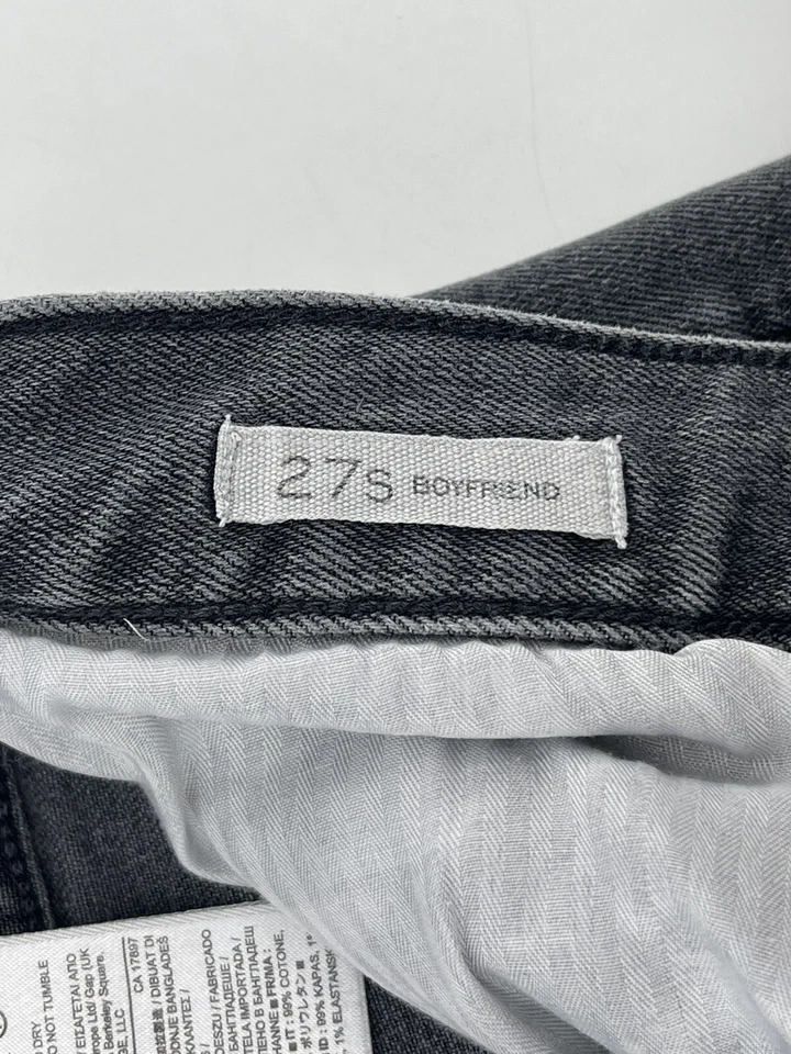 Banana Republic Vintage Boyfriend Jeans Women 27 / 4 Short Grey Distressed 30X24 - Image 4 of 4