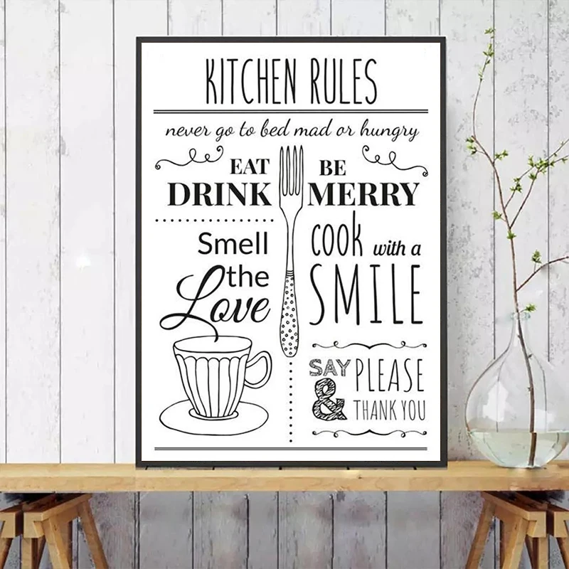 Canvas Art Wall Decor Poster Kitchen Illustration Prints Modern