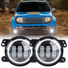 2pcs 4 Inch Round Led Fog Lights Driving Lamps Halo For Jeep Wrangler Jk Tj Lj 2pcs 4 Inch Round Led Fog Lights Driving Lamps Halo For Jeep Wrangler Jk Tj Lj