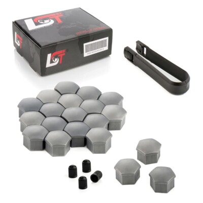 20x Abdeckkappen Radschraubenkappen Set grau 17 mm für AUDI Q2 Q3 Q5 Q7 4L 4M