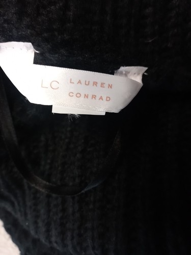 Vintage Lauren Conrad LC Häkel Poncho Damen One Size Schwarz Pullover Schal Poncho - Bild 5 von 14