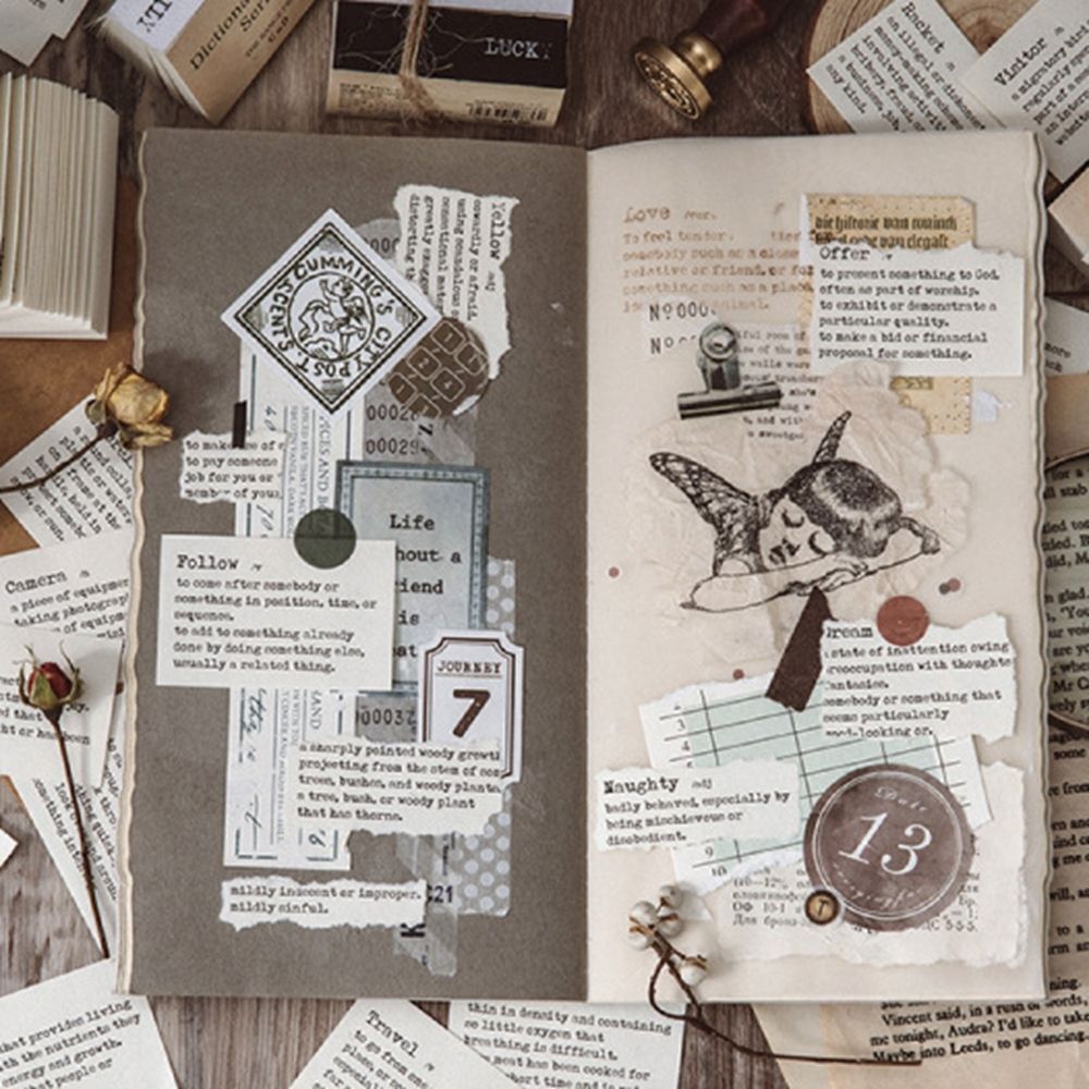 Paper Decoupage Words Diary Scrapbooking Dictionary Junk Journal Craft