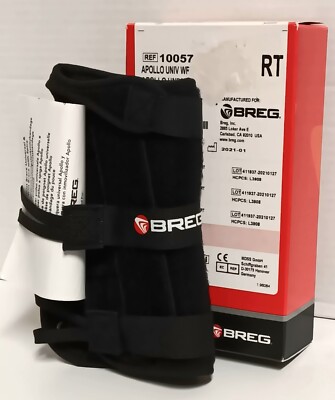 Breg Apollo Universal Blk Wrist Brace Rt Hand 10067 NOS Open Box Germany 7.5''L