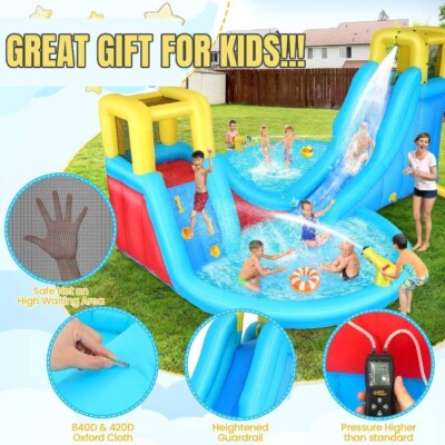 Inflatable Waterslide Park House Blow-up Large Bouncy House Castle for Summer!