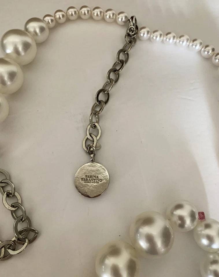 COLLAR/CINTURÓN BARBIE GRANDES PERLAS TARINA TARANTINO Cristales Swarovski Foto 3 de 3