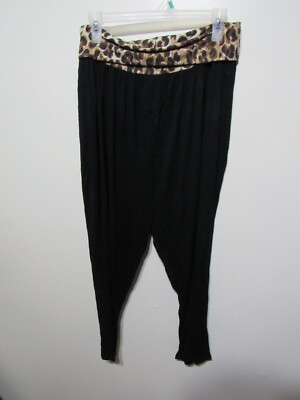 New One Blonde One Brunette Legging Size M Black Brown Animal Print Long Inseam