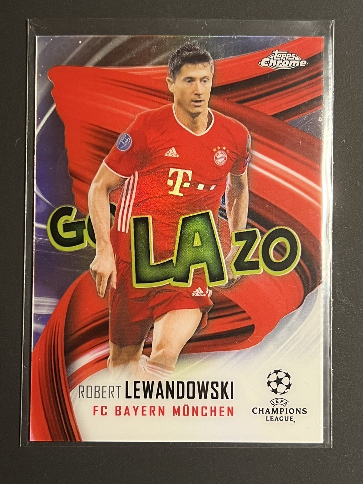 2020-21 Topps Chrome UEFA Robert Lewandowski GOLAZO Bayern Munich
