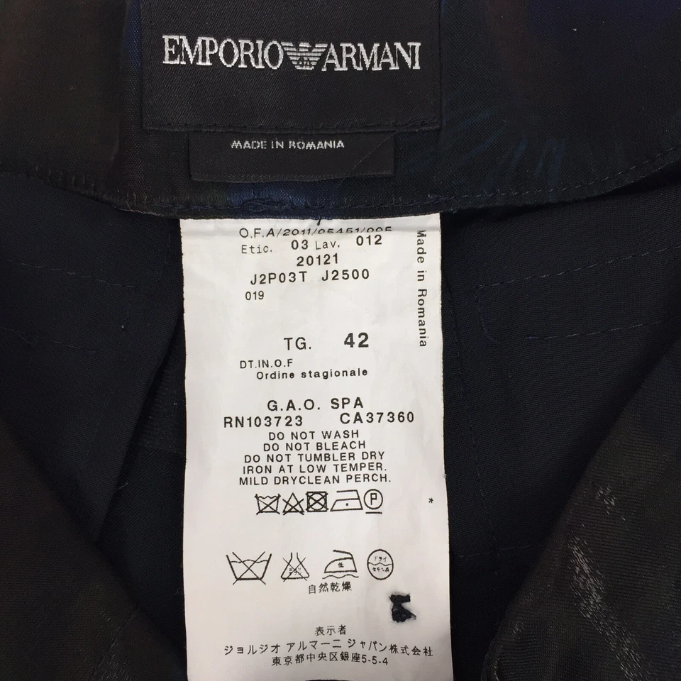 Emporio Armani Womens High Waist Shorts Watercolor Print Dark Blue Sz IT 42 8 e - Image 3 of 4