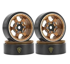 TREAL Axial SCX24 1.0" Beadlock Wheels Six Spoke Type D for RC Crawlers Bronze