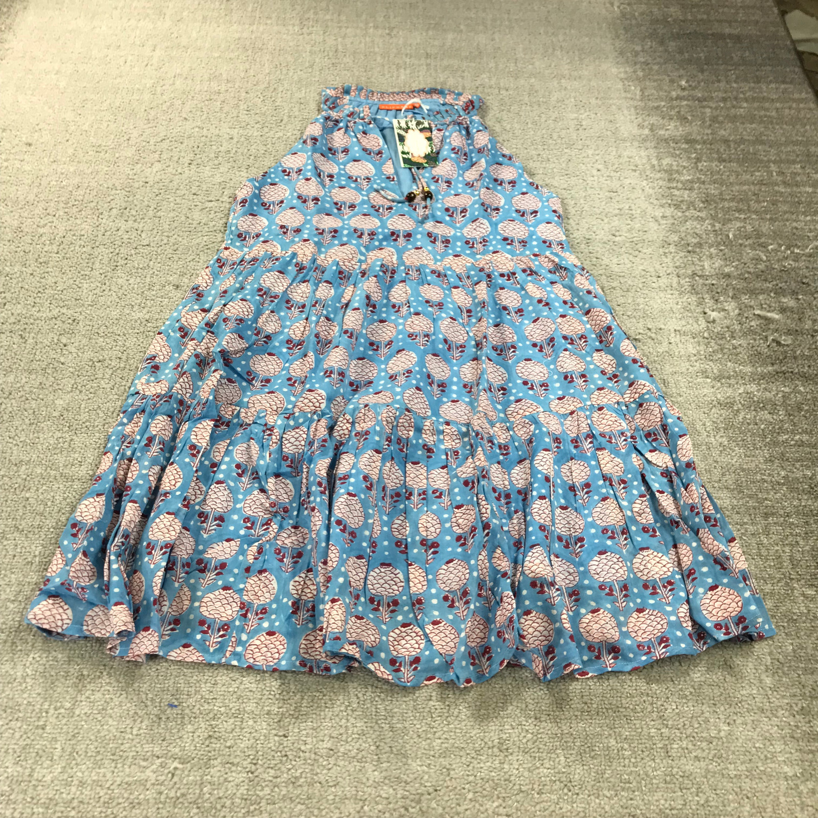 New Oliphant Dress Women Small 1148V Sleeveless Tiered Short Dress Kerala Blue eBay