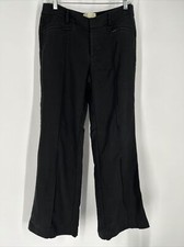 Anthropologie Elevenses The Brighton Sz 6 30x31 Black Tencel Linen Wide Leg Pant