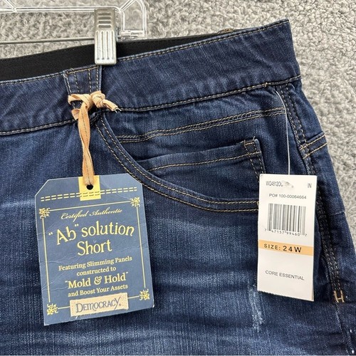 NWT Democracy Absolution Shorts 7" Dark Blue Stretch Casual Slimming Women's 24W - Picture 2 of 10