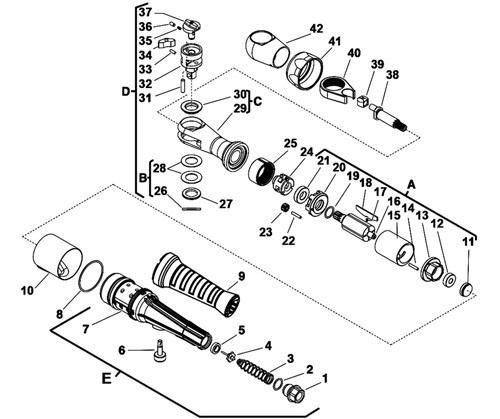SNAP ON FAR720 + FAR750 AIR RATCHET VANE KIT, TRIGGER VALVE KIT, BUTTON COVER