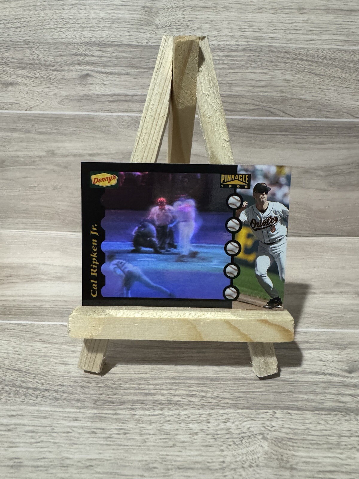 1996 Pinnacle Dennys Promo Cal Ripken Jr full movement Holo 2 of 28