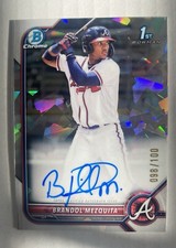 2022 Bowman Chrome Atlanta Braves Brandol Mezquita Atomic Refractor Auto /100