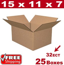 25- 15x11x7 Cardboard Boxes Mailing Packing Shipping Box 32ECT Corrugated Carton