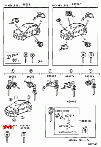Genuine Camry SXV20 MCV36 MCV30 3.0 2.2 Transponder Master Key Blank Uncoded - Picture 3 of 24