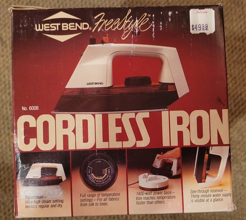 Vintage West Bend Freestyle Cordless Iron 6008 - NOB - Picture 16 of 17