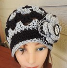 SOX Black Gray  Beanie style hand crochet Woman hat  Sports Team NEW — photo 1