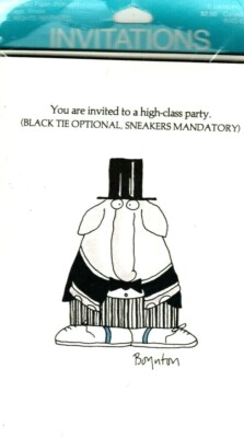 Funny Black Tie Optional Sneakers Mandatory Party Invitations By Sandra Boynton 