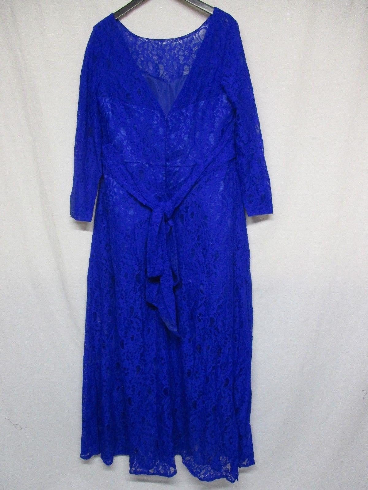 Plus Size Women 3/4 Sleeve Blue Lace Cocktail Evening Prom Gown Dress    +P-3