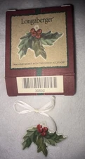LONGABERGER 2001 AMERICAN HOLLY  TIE-ON, NEW, FOR BASKETS CHRISTMAS