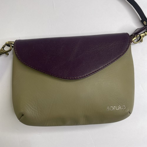 Soruka Umhängetasche recyceltes Leder Clutch HANDARBEIT Schultertasche - Bild 3 von 13