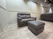 Furniture Village Sloane Leather 2 Seater Sofa And Footstool