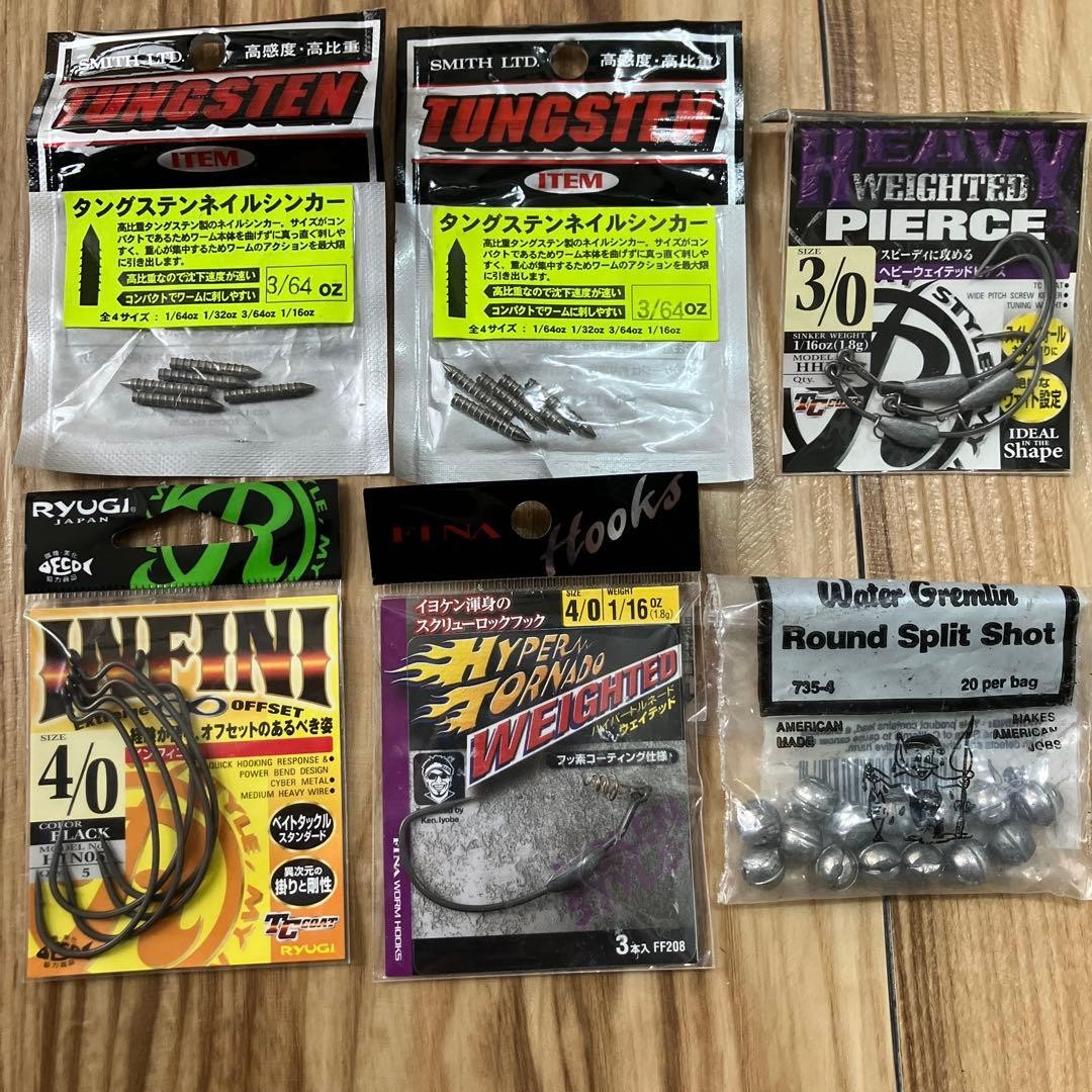 Cbait main set of 27, Small rubber jig set of 10, hooks, and sinker set - Image 5