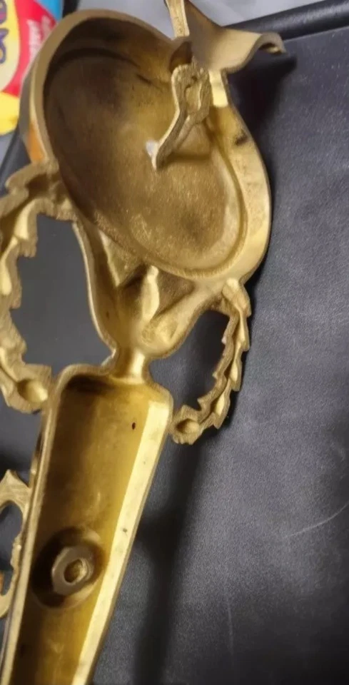 2 arandelas de parede vintage bronze candelabros Hollywood Regency 13 pol. latão - Imagem 2 de 4