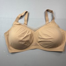 Honeylove Crossover Bra 40DD 40DDD Tan Wireless Stretchy Convertible Strap