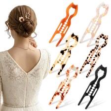 French Hair Pins for Women - 6pcs U-Shaped Twist Hair Fork Clip Styling Tool,...