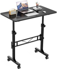 Standing Desk, 32 Inch Portable Small Desk Adjustable Height, Rolling Home Of...