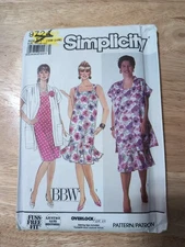 Simplicity 9724 Sewing Pattern Sleeveless Dress Flounce Hem Jacket 16W-24W UNCUT