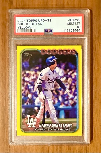2024 Topps Update Shohei Ohtani Non Auto Dodgers Yellow Season Highlights PSA 10