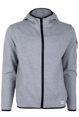 Arena Men's Hooded Jacket Coat, Streetwear, Full Zip Hoodie, Grey, L