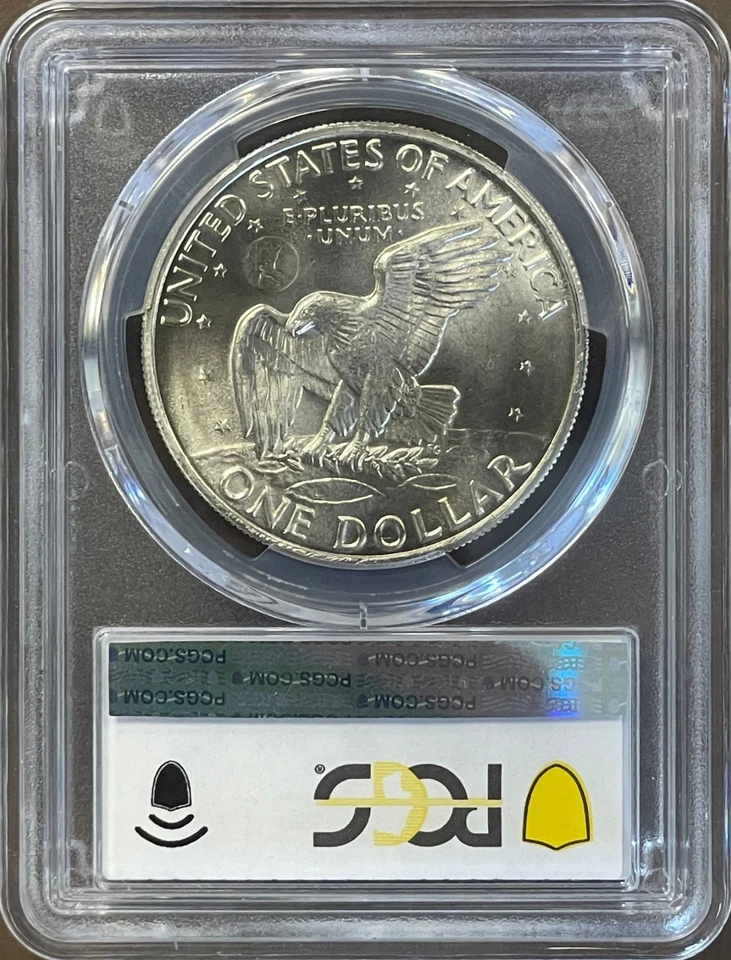 1972 S $1 90% prata Ike Eisenhower um dólar PCGS MS67 - Imagem 2 de 4