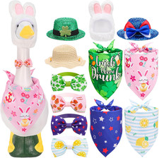 4 Set Holiday Porch Goose Outfits for 17/23" Plastic Lawn Goose - St Patrick Eas