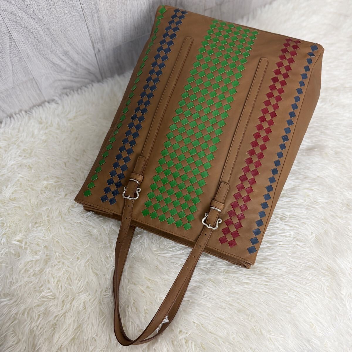 Bottega Veneta Multicolor Intrecciato A4 Leather Tote Bag thumbnail 3