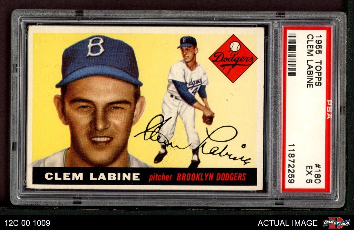 1955 Topps #180 Clem Labine Dodgers PSA 5 - EX