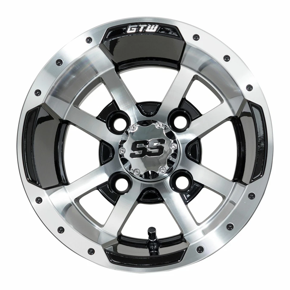 Juego de 4 carro de golf GTW Storm Trooper rueda negra mecanizada de 10 pulgadas con desplazamiento 3:4 Foto 3 de 4