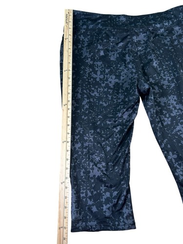 Danskin Now Fitted Women’s Capri Workout Yoga Pants Black Gray Floral Size XL - Imagen 5 de 7